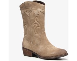 Harper suede dames cowboy western laarzen beige - Maat 40 - Echt leer