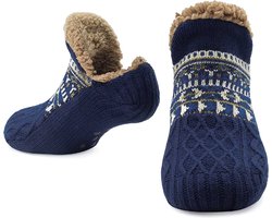 Huissokken dames en heren 2 paar - pantoffels sokken - winter sokken - anti slip - fluffy sokken - winter sokken - Blauw -