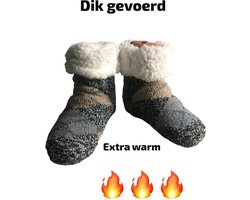 Huissokken fleece gevoerd - Thermo sokken gevoerd - bedsokken - pantoffel sokken - winter sokken 2024 - kerstsokken -maat 43-46