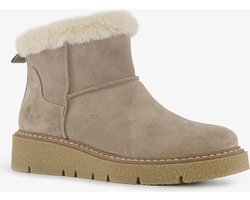 Hush Puppies gevoerde boots met imitatiebont taupe - Bruin - Echt leer - Maat 39