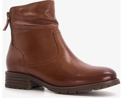 Hush Puppies leren dames enkellaarsjes cognac - Maat 39