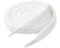 Hypedpair Fluffy Veters Dun - 120CM - Wit - White - Fluffy Laces - Pluche veters