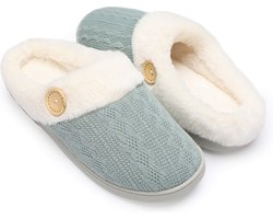 MCBOSON - Sloffen - Slippers Heren Dames - Sloffen - Maat 40/41 - Anti-slip - Anti-Slip en Stevig Voetbed - Anti-lawaai - Cadeau Voor Vrouw - groente