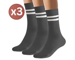 RENALUX - Antislip Sokken Dames - Anti Slip Sokken - Antislipsokken - Huissokken - Set van Maarliefst 3 Paar - Zwart, Zwart, Zwart