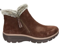 Skechers Easy Going-High Zip Dames Laarzen - Donkerbruin - Maat 38