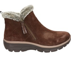 Skechers Easy Going-High Zip Dames Laarzen - Donkerbruin - Maat 40