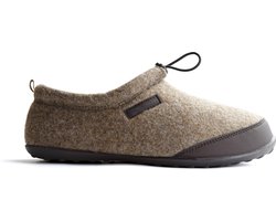 Travelin' Back-Home Dames Sloffen - Wollen Pantoffels - Rubberen zool - Beige/Zand