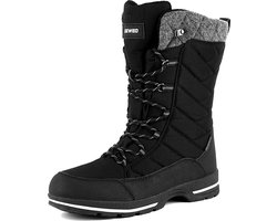 Winter Sneeuwlaars Dames - Waterdichte Sneeuwlaarzen - Winter Fleece Gevoerd Warme Winterlaarzen - Snowboots Antislip Outdoor - Zwart - Maat 40