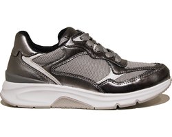 Gabor rollingsoft sensitive 56.893.69 - dames rollende wandelsneaker - zilver - maat 38 (EU) 5 (UK)