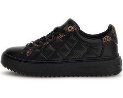 Guess Dattice Dames Sneakers Laag - Gewatteerd - Black/Brown - Maat 39