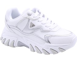 Guess Nowah Dames Sneakers Hoog - White/Silver - Maat 39