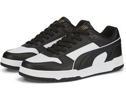 PUMA RBD Game Low Unisex Sneakers - Zwart/Wit/Goud - Maat 44,5