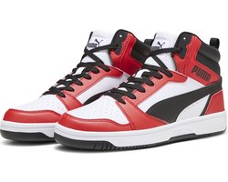 PUMA Rebound v6 Unisex Sneakers - Wit/Zwart/Rood - Maat 43