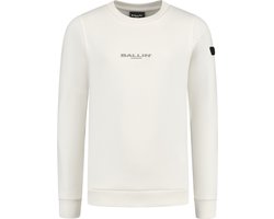 Ballin Amsterdam - Jongens Slim fit Sweaters Crewneck LS - Off White - Maat 14