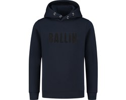 Ballin Amsterdam - Jongens Slim fit Sweaters Hoodie LS - Navy - Maat 16