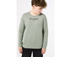 GARCIA Jongens Text print T-shirt Groen Long mouw - Maat 176