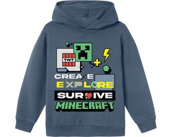 NAME IT NKMSINCE MINECRAFT NREG SWEAT WH BRU BFU Jongens Trui - Maat 146/152