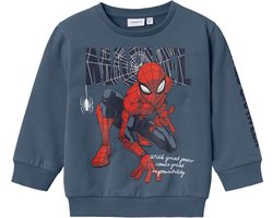 NAME IT NMMASIST SPIDER NREG SWEAT BRU MAR Jongens Trui - Maat 104