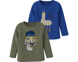 NAME IT NMMORINDO 2P LS TOP PB Jongens T-shirt - Maat 110