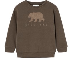 Name it sweater jongens - bruin - NMMobear - maat 92