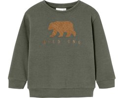 Name it sweater jongens - groen - NMMobear - maat 110