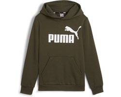 PUMA ESS Big Logo Hoodie FL B Jongens Trui - Dark Olive - Maat 152