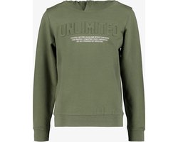 Unsigned jongens hoodie kaki groen - Maat 158/164