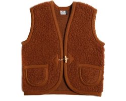 ALWERO BODYWARMER ALPEN JUNIOR -104/110 Jongen/Meisje teddy bodywarmer / mouwloos vestje / kinderjas Wol- Roestbruin - 104/110 (5906720685716)