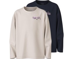 NAME IT NKFVEEN 2P LS RLX TOP Meisjes T-shirt - Maat 122/128