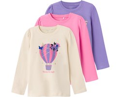 NAME IT NMFLARA LS TOP PB 3P Meisjes T-shirt - Maat 104