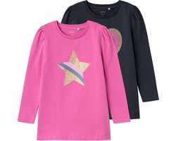 NAME IT NMFNASTAR LS TOP 2P Meisjes T-shirt - Maat 122/128