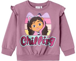 NAME IT NMFSANNE GABBY NREG SWEAT BRU SKY Meisjes Trui - Maat 116