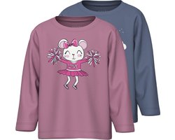 NAME IT NMFVEEN 2P LS NREG TOP Meisjes T-shirt - Maat 122/128