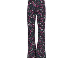 TwoDay flared meisjes broek zwart met print - Maat 134/140