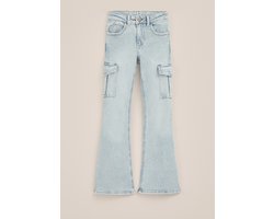 WE Fashion Meisjes flared jeans met cargozakken