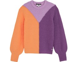 WE Fashion Meisjes gebreide trui met colourblock