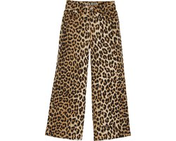 WE Fashion Meisjes wide leg jeans met luipaard print