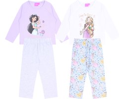 2 x Grijs-paarse Disney Prinsessen pyjama / 98cm