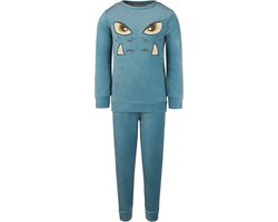 Charlie Choe velours jongens pyjama - Monster - 92 - Blauw