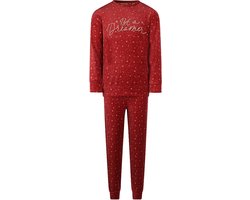 Charlie Choe velours meisjes pyjama - Stars - 92 - Rood