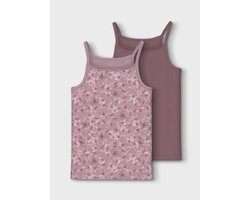 Name it 2-pak meisjes hemdjes - Mauve Flower - 116 - Paars