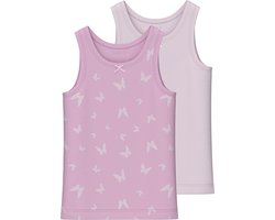 NAME IT NMFTANK TOP 2P PINK BUTTERFLY NOOS Meisjes Ondergoed - Maat 104