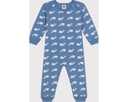 Petit Bateau Katoenen babypyjama zonder voetjes met walvisprint Unisex Pyjamaset - Maat 62