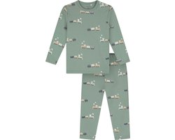 Prénatal peuter pyjama trein - Meisjes - Midgreen - Maat 74