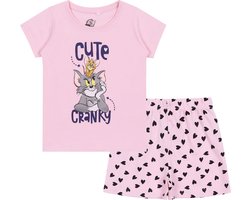 Roze kinderpyjama met korte mouwen en hartjes TOM EN JERRY