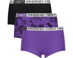 Vingino G-WO24-2 Flower 3 pack Meisjes Onderbroek - Maat L - Passion Purple