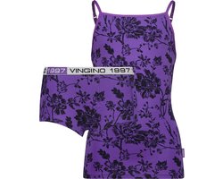 Vingino G-WO24-6 Flower singlet set Meisjes Ondergoedsetje - Maat XS - Passion Purple