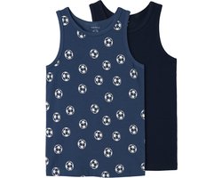 NAME IT NKMTANK TOP 2P DARK DENIM FOOTBALL NOOS Jongens Ondergoed - Maat 104