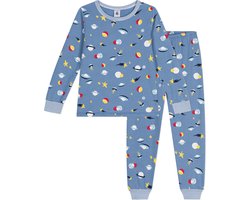 Petit Bateau Kinderpyjama van geruwde fleece met ruimteprint Jongens Pyjamaset - Maat 104