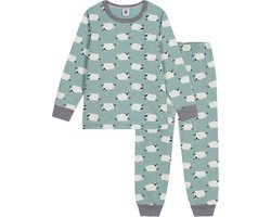 Petit Bateau Kinderpyjama van geruwde fleece met schaapprint Jongens Pyjamaset - Maat 104